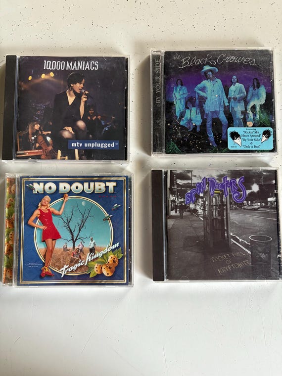 Vintage 90’s Alternative CD Lot of (4) Black Crowes - No Doubt - Spin Doctors - 10,000 Maniacs