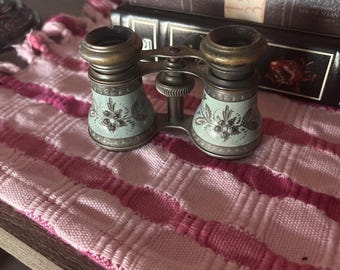 Antique 1890 Edward Weston Tea and Spice Co St Louis  Brass Binoculars - Opera - Edwardian Binoculars - Gothic Gift