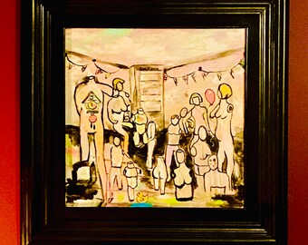 Original Acrylic Painting 30x30 Mannequin Memories - Framed