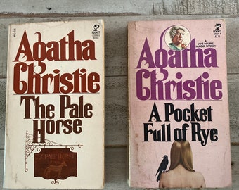 Vintage 1955 Agatha Christie Book slot of (2) A Pocket Full of Rye 1955 & The Pale Horse 1961 First Edition Paperbacks