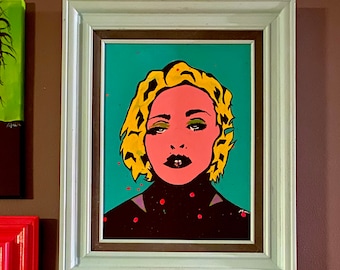 Madonna Original Acrylic Painting 22 x 18 Pop Art - Framed - Neon Art #005
