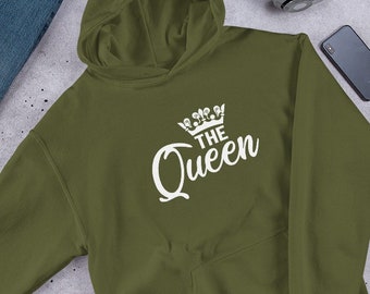 The Queen Hoodie, Inspirational Hoodie, Self Care Sweater, Self Confidence, Gift for Women | Multiple Colors