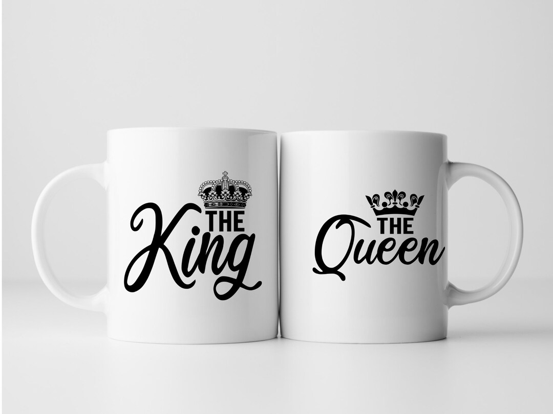 2 Pack the King and Queen Mug, Couples Mug, Valentines Day Gift