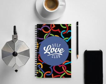 Self Love Club Hearts Journal, Notebook, Dream Book, Ideas, Motivation, Inspiration, Quotes, Stickers, Self Care Gift
