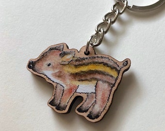 Schlüsselanhänger aus Kirschholz - Wildschwein