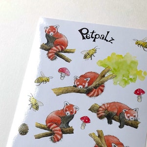 Petpalz Stickerbogen-Set: Roter Panda (2 x Stickerblatt, DIN A6)