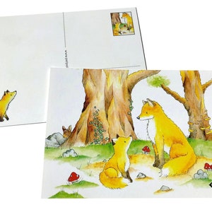 Petpalz Postkarten-Set: Füchse im Wald (4 Postkarten)