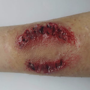 Zombie Bite Mark Silicone Prosthetic / SFX Makeup Costume Wound Monster