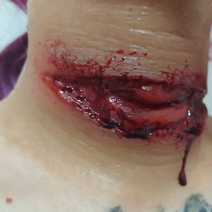 Slit Throat Silicone Prosthetic / SFX Makeup Costume Wound Monster