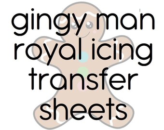 Gingerbread Man Royal Icing Transfer Sheets, INSTANT DOWNLOAD