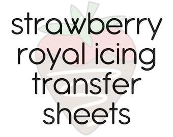 Strawberry Royal Icing Abziehbild, SOFORTIGER DOWNLOAD