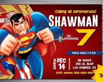 Superman Invitation Etsy