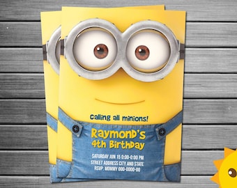 minion invitation etsy