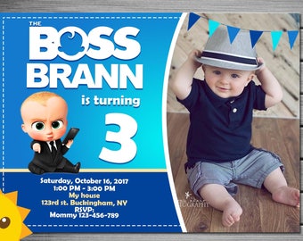 Boss Baby Invitation, Boss Baby Birthday Invitation, Boss Baby party, Boss Baby Birthday, Boss Baby Invitations, free thank you card
