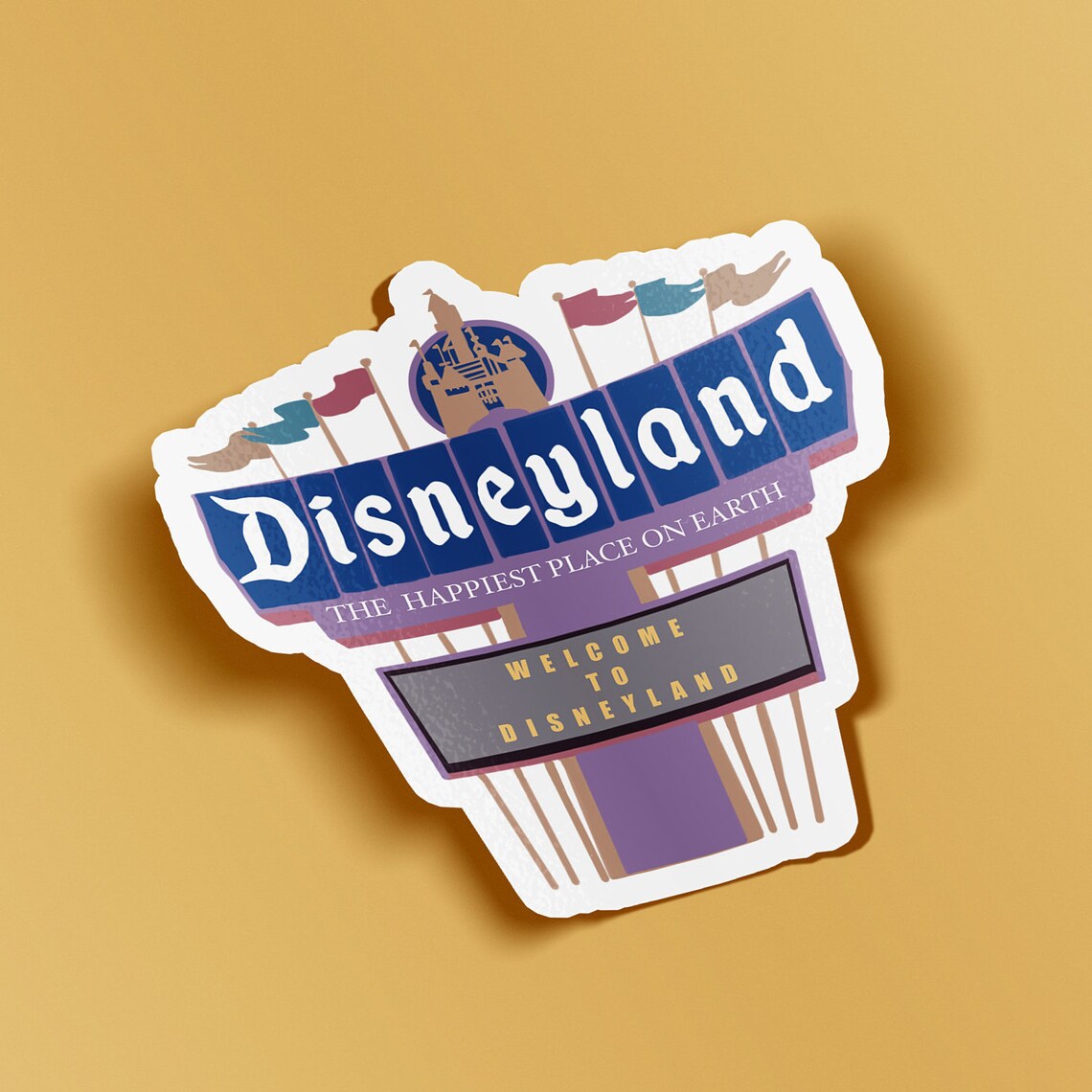 Retro Disneyland Sign Sticker Stickers for Hydro Flask Etsy