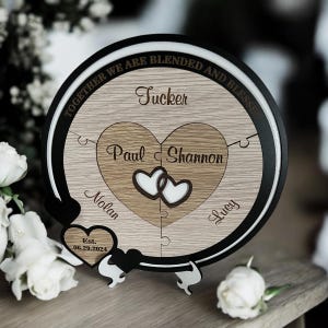 Wedding ceremony puzzle for blended families, Amazing unity ceremony idea, Unique wedding gift for the couple