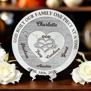 Wedding Ceremony Puzzle, Unique Blended Family Gift, Infinity Wedding, Unity Keepsake, Custom Wooden Puzzle for the Couple