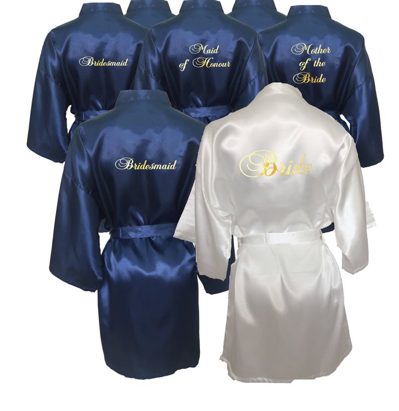 navy blue bridesmaid robes