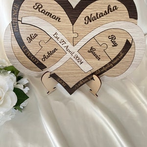 Unity Puzzle for Blended Family, Wedding Ceremony Infinity Heart Name ...