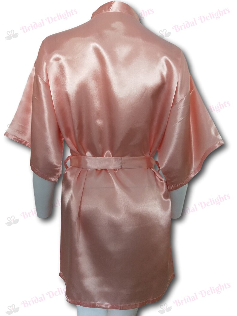 Plain Rose Gold Satin Bridesmaid Robe Etsy