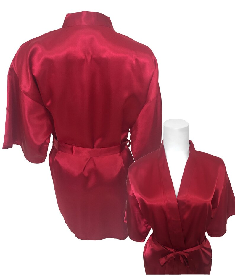 Plain Burgundy Bridesmaid Robe Robes With Names Red Bridal Etsy Australia