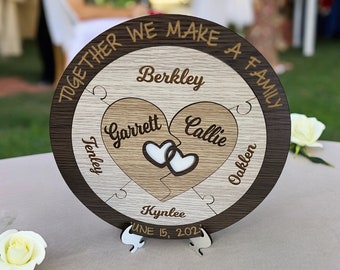 Personalized Blended Family Wedding Puzzle: Unity Ceremony Decor