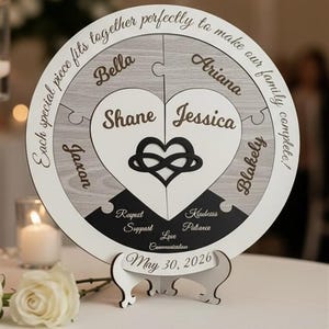 Personalized Wedding Unity Puzzle: Blended Family Ceremony, Infinity Sign