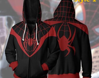 marvel spiderman hooded denim jacket