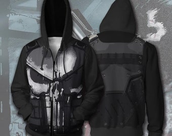 the punisher zip up hoodie