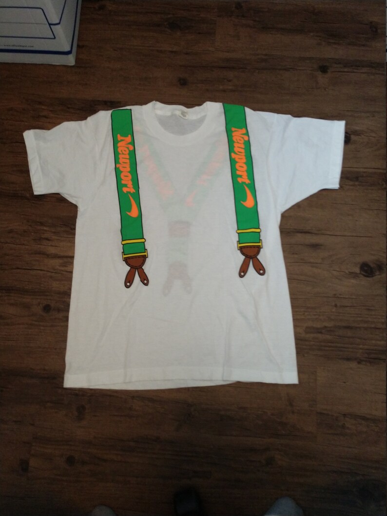 Newport cigarettes Suspenders T Shirt X Large from 1990's image 1