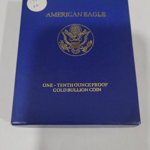 1990 5 Dollar American Eagle 1/10 Oz GOLD Coin in Original Box image 6