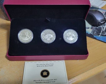 2013 Canada Set Of 3 Silver Coins Birth Of The Royal Infant