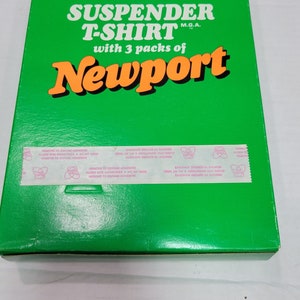 Newport cigarettes Suspenders T Shirt X Large from 1990's image 3