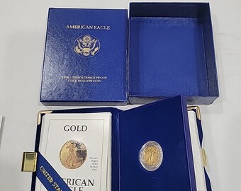 1992 5 Dollar American Eagle 1/10 Oz GOUDEN munt in originele doos