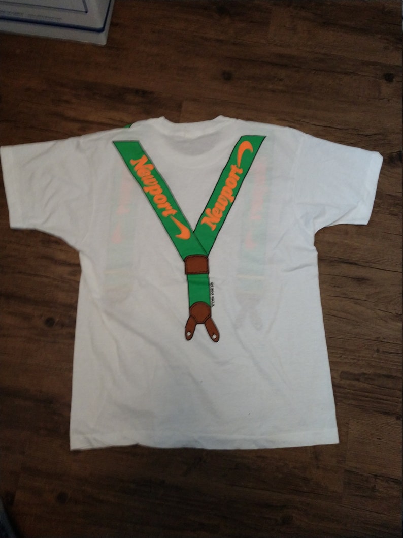 Newport cigarettes Suspenders T Shirt X Large from 1990's image 2