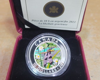 2013 Canada 1/2 Oz Fine Silver Dragonfly Coin (Twelve Spotted Skimmer)