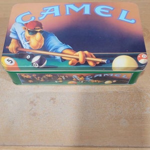 Camel Cigarettes Joe Camel Pool Player Tin and Matches