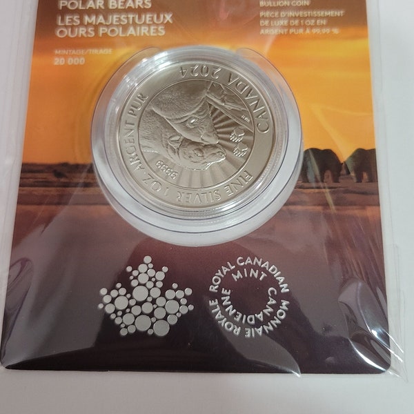 Kanada 1 oz. Reine Silbermünze: Der majestätische Eisbär (2024)