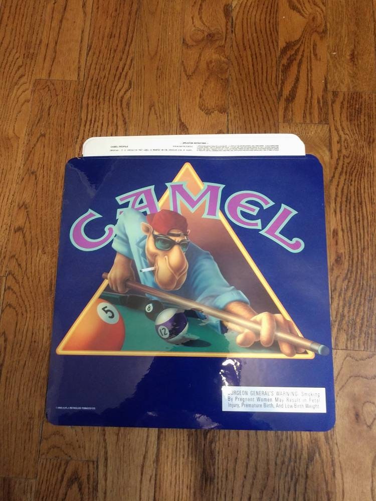 Set of Two Camel Cigarettes Joe Camel Pool Player Store Window - Etsy Set of Two Camel Cigarettes Joe Camel Pool Player Store Window - Etsy