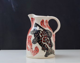 Black and Red Game Fish Stout Jug