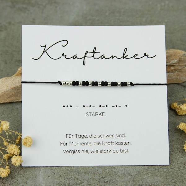 Armband Stärke Morsecode - Motivation Geschenk für schwere Zeiten - Mut machen Schmuck – kleine Aufmerksamkeit