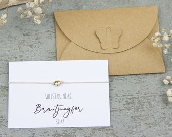 Bridesmaid Asking Gift - Rose Gold Bracelet with Card and Envelope