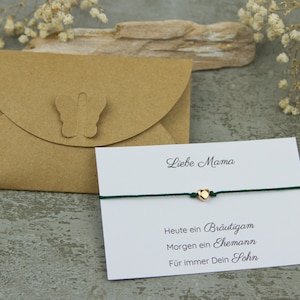 Bräutigam Mama - Armband - Geschenk zur Hochzeit mit Herz-Perle in Rosegold