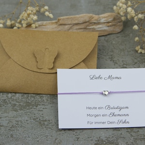 Bräutigam Mama Geschenk Armband und Karte - Geschenkidee zur Hochzeit