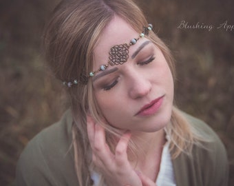 Haarband, Tiara, Circlet - 'Liara'  / Brautschmuck, Kopfschmuck, Mittelalter, Fotoshooting, Elfe, Bohemian