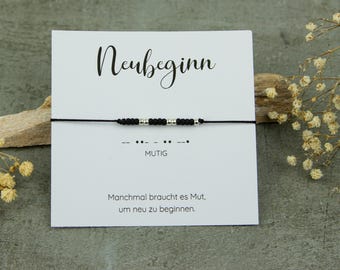 Gift for new beginnings, meaningful bracelet to encourage, support for a woman after a breakup or a new phase of life, Morse code jewelry