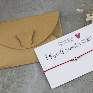 Geschenk für Physiotherapeutin - Armband mit Herz in Rosegold als Dankeschön zum Abschied oder kleine Aufmerksamkeit