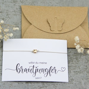 Brautjungfer Geschenk Frage – Armband mit Herz in Roségold als Überraschung zur Hochzeit