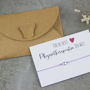 Geschenk für Physiotherapeutin - Armband mit Herz in Silber als Dankeschön zum Abschied oder kleine Aufmerksamkeit