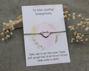Schwiegermama - Armband und Karte - eine kleine Überraschung für die Mutter des Bräutigam zur Hochzeit